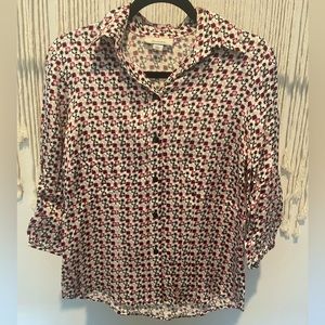 Dress Barn Office Chic Geometrical Blouse Size S